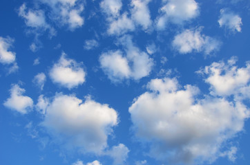 Blue sky and white clouds floating backdrop