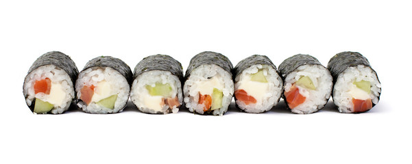 maki sushi rolls with salmon and California cheese © ultrapro