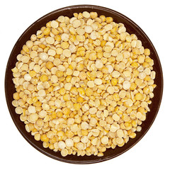 Pea in a brown plate