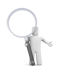 Character and magnify glass