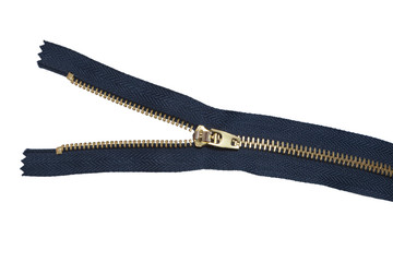 cerniera zip isolata su bianco