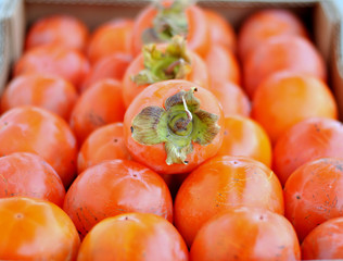 Persimmons in a box