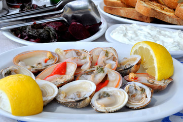 Smooth clams & cockles platter