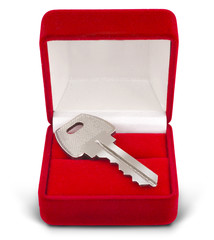 key gift box isolated on white