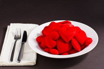 A plate of hearts