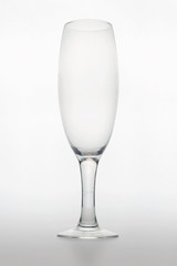 Studio shot of an empty glass for champagne
