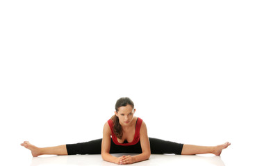 Young woman doing stretching exercise