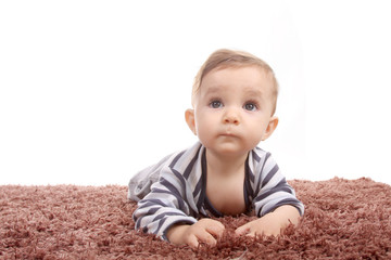 Fototapeta premium happy baby boy, studio photo session