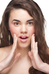 Fototapeta premium Portrait of screaming woman