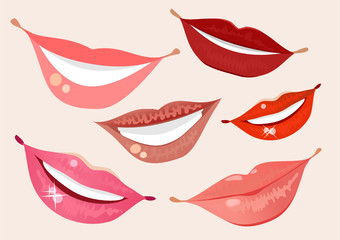 collection of female lips