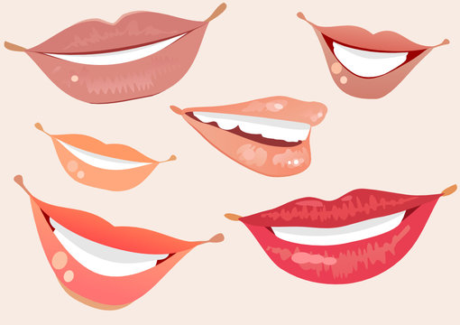 collection of female lips