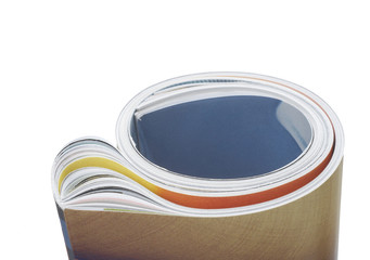 rolled up newspaper, isolated on white background, free copy spa