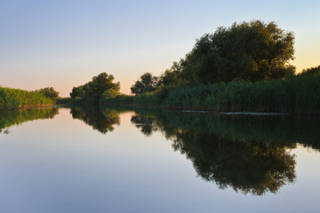 Fototapeta na wymiar reflections on lake