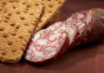 Salami and bread