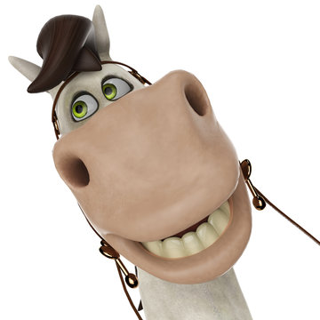 horse cartoon id portrait