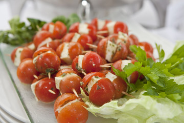 Cherry tomatoes stuffed with feta cheese