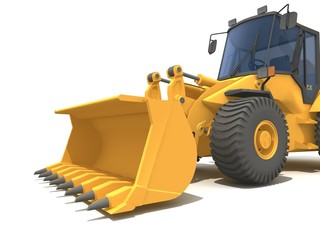 Obraz na płótnie Canvas Duży żółty buldożer