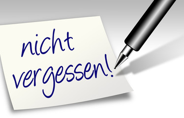 Obraz premium Notiz - nicht vergessen!