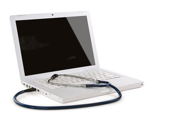 Fototapeta premium Doctor's computer. USB connection