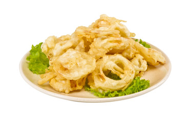 golden deep fried onion rings