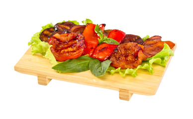 Delicious grilled vegetable isolated on white background