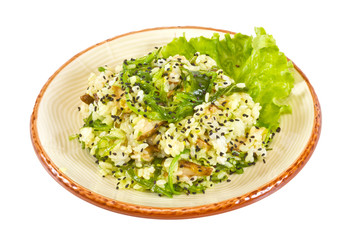 tasty rice with mushrooms