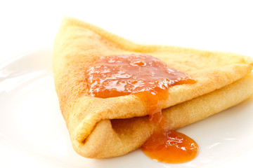 Pancakes with apricot jam