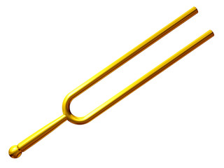 tuning fork in gold