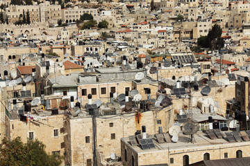 Background from the roofs of Old city of Jerusalem. West Bank. M