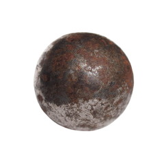Fototapeta premium Old Iron metal ball isolated on white background