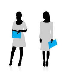 Business woman silhouettes