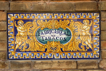 tiles at Royal Tobacco Factory in Seville