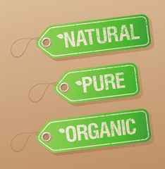 Natural, Pure, Organic labels