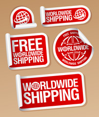World-wide shipping stickers