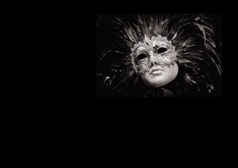 Obraz premium Venice carnival mask as symbol of carnival, magical Venice