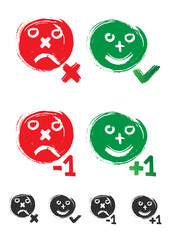 boutons enquête : j'aime, j'aime plus, +1, -1