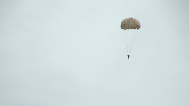 Parachutists in the air