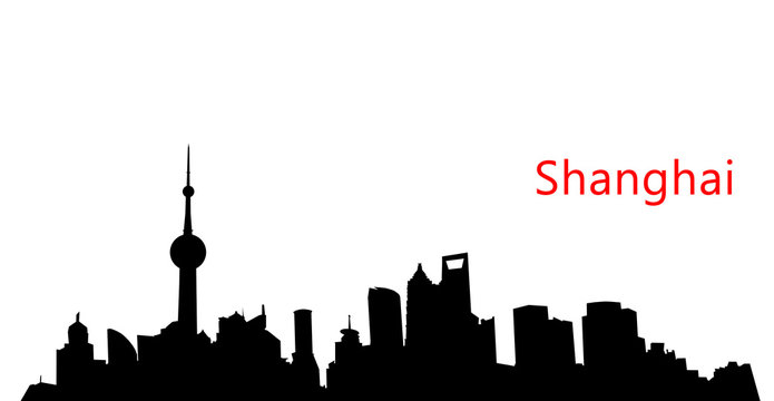 Silhouette Shanghai skyline
