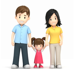 3d render of a happy family