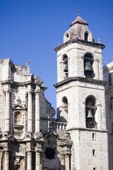 Fototapeta na wymiar Bell tower of cathedral of Havana - Cuba