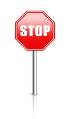 Glossy stop sign illustration