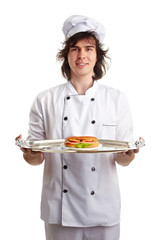 chef with sandwich