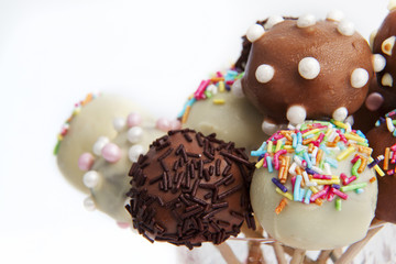 Variety of colorful cake pops