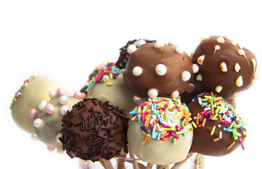 Variety of colorful cake pops