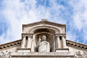 Fototapeta na wymiar Rze¼ba Jezusa, Katedra Sacre Coeur, Paryż, Francja