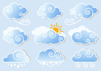 blue sky with clouds, vector