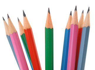 Set of pencils different in colour