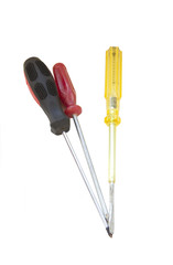 Three screwdriver on white background