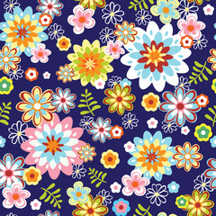 cute abstract seamless floral pattern