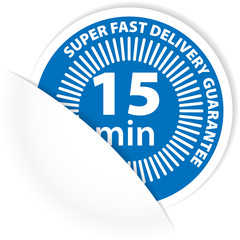 15 min delivery label